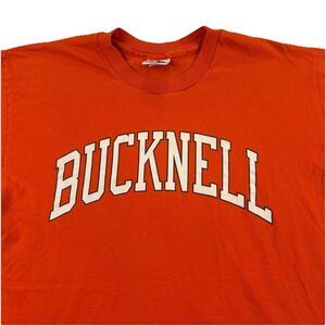 Vintage Bucknell University T Shirt Mens XL Orange Made In USA Single Stitch